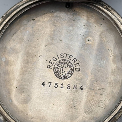 1914年頃 アンティーク ゼニス 懐中時計 合金ケース 動作良好